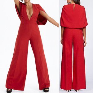 Gabrielle Union Red Cape Jumpsuit  NWT